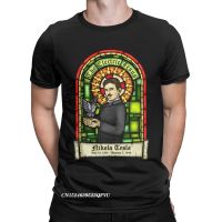 เสื้อยืดผู้ชายนิโคลาเทสลา The Electric Jesus ผ้าฝ้ายบริสุทธิ์