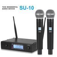 [UYGC]UHF SU-10 SM58ระบบไมโครโฟนไร้สายคู่แบบมืออาชีพการแสดงบนเวที2ที่จับสำหรับคริสตจักรในครอบครัวคาราโอเกะ