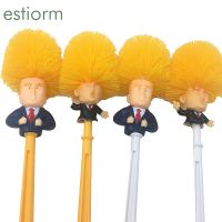 [HOT] Donald Trump Toilet Brush Cleaner Scrubber Funny Trump Toilet Bowl Brush Bathroom WC Cleaning Brush with holder Set home Gift