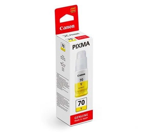 หมึกเติม-canon-bottle-gi-70-yellow-สีเหลือง-ของแท้-100-สำหรับ-printer-pixma-gm2070-canon-pixma-g5070-canon-pixma-g6070