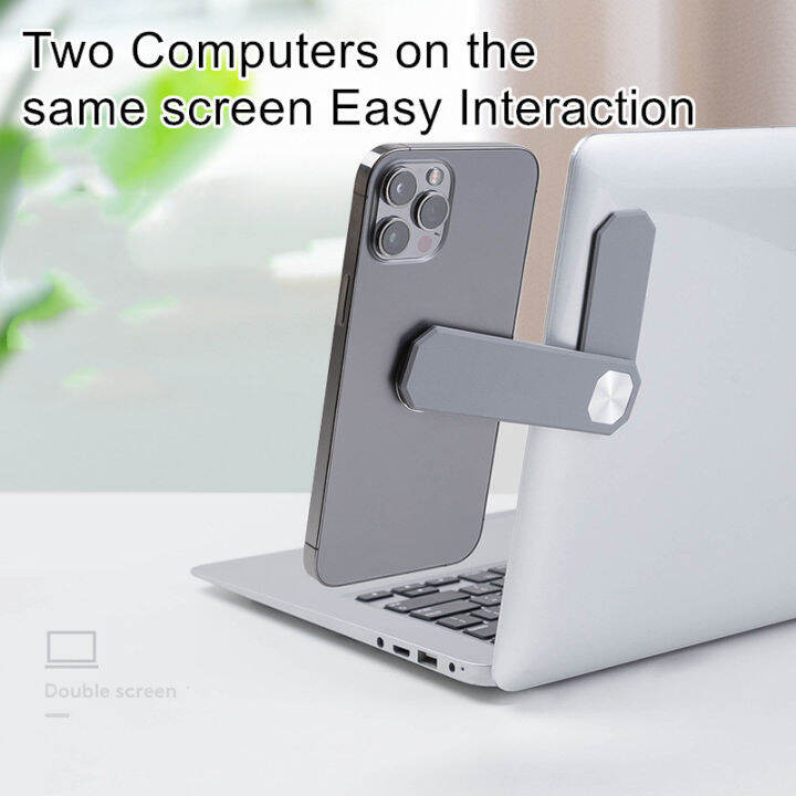 Laptop Side Mount Clip Phone Holder For Dual Screen Adjustable