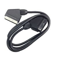 สาย Scart RGB Scart To Scart Cable EU Scart Cable สำหรับตัวแปลงวิดีโอทีวีขนาด21-Pin Scart ตัวผู้ไปยังสายลิงค์ข้อมูลชาย1.5เมตร