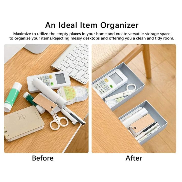 2-pcs-self-adhesive-desk-drawer-hidden-desk-drawer-pencil-tray-hidden-desk-shelf-hidden-pencil-tray-under-desk