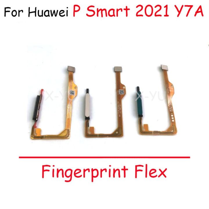 สำหรับ Huawei Honor 10X Lite/p Smart 2021/Y7A/เพลิดเพลินกับ20 SE ปุ่มโฮมเซ็นเซอร์ลายนิ้วมือคืนสายเคเบิลงอได้พลังงาน