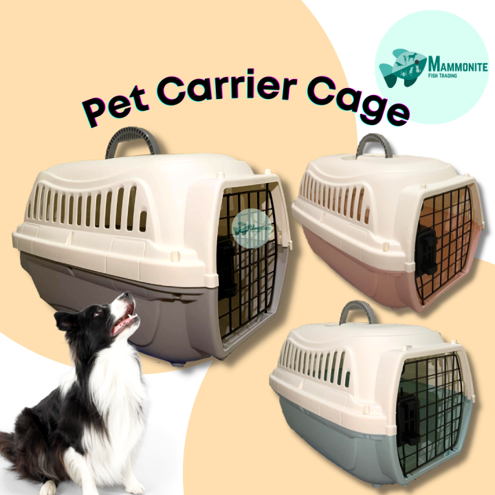 Pet Dog Cat Carrier Travel Bag Plastic Cage Container 46 x 29cm Large