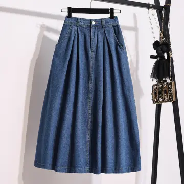 Women Front Hole Denim Skirt Summer Long Skirts High Waist Jeans Skirt Plus  Size – the best products in the Joom Geek online store