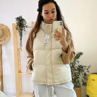 2021 New Winter women Vest Coat Solid Turn Down Collar sleeveless Thicken Warm Zipper padded Vest Coat Plus size M-3XL