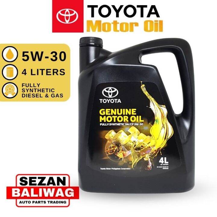 5W-30 FULLY SYNTHETIC 4 LITERS ORIGINAL TOYOTA MOTOR OIL FOR DIESEL AND ...