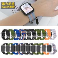 ▤◕✠ สายรัดไนลอนยืดหยุ่นสำหรับ Apple Watch Series 7 6 se 5 4 3 2 1 iwatch สร้อยข้อมือวง 41mm 45mm 42mm 44mm 38mm 40mm Sport Wristband