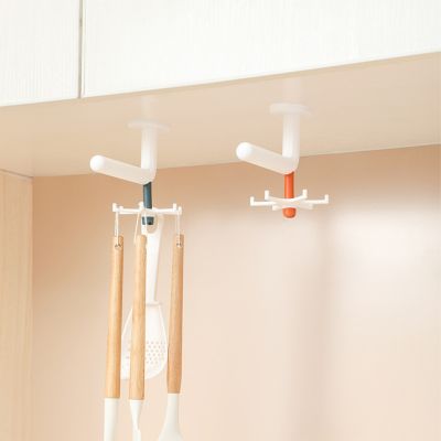【YF】 Kitchen Hook Rotated 6 Claw Hooks Wall-Mounted Holder Multifunctional Shelves