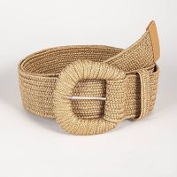 New Retro Women Summer Pin Buckle Belts Fashion Female Braided Wide Belts Designer Woven Elastic PP Straw Grass Girls Waistband Belts