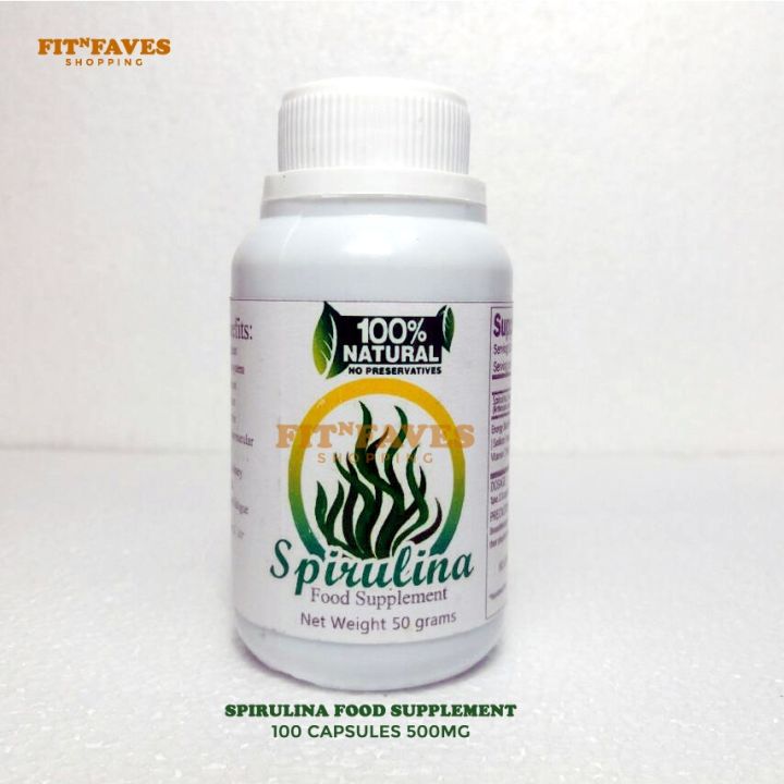 Spirulina Food Supplement 100caps 500mg AntiOxidant Boost Immune