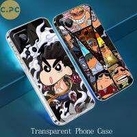 C.PC One Piece X Crayon Shin-chan เคส Realme GT Neo 3 3T เคสโทรศัพท์ Transparent การออกแบบใหม่เดิม 2022 สำหรับเด็กชายและเด็กหญิงกล้องป้องกันเต็มรูปแบบซิลิโคนอ่อนนุ่มกันกระแทก Cover