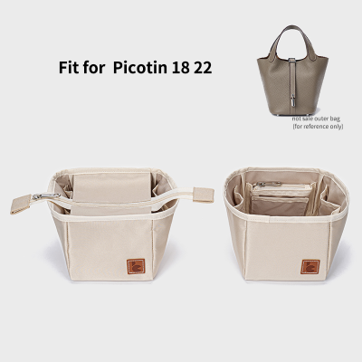 สําหรับ H Picotin 18 22 ซาตินใส่กระเป๋าออแกไนเซอร์ Wom ens กระเป๋าแต่งหน้าสุดหรู Lin ner กระเป๋าด้านในแบบพกพาฐาน Shaper
