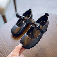 Children Girls Mary Jane Front Bow Hook Loop Strap Ballerina Flat Shoes for Summer Spring M09