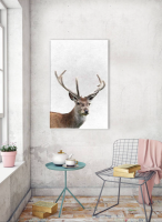 DOSEART ภาพพร้อมกรอบ Stag Head, Deer Antlers Poster