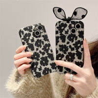 เคสโทรศัพท์ดอกไม้วินเทจแบบเต็มหน้าจอสำหรับ iPhone14ProMax เคสโทรศัพท์ดอกไม้สีดำที่สร้างสรรค์สำหรับ iPhone12 เคสโทรศัพท์ Bowknot ลูกไม้สำหรับ iPhone13 กระเป๋าใส่ดอกไม้ Chenille สำหรับ iPhone11 เคสโทรศัพท์ป้องกันการล้มแฟชั่นสำหรับ iPhone13Pro