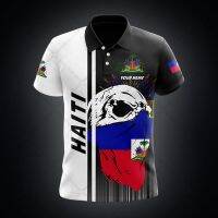 Customized Haiti Skull Graphic Polo Shirts Summer Casual Streetwear Mens Fashion Loose Jersey Plus Size Unisex Sportswear