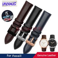 ❇▨□ For fo-ssil leather watch with male FS4735 FS4812 ME3052 3054 quick release type 5068 brown black 22mm blue - black buckle 20mm