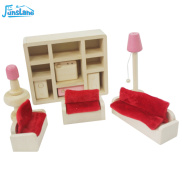 FunsLane Furniture Toys Set Wooden Dollhouse Miniature for Kids Pretend