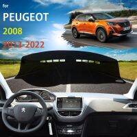 แผ่นป้องกันฝาปิดแผงควบคุมสำหรับ Peugeot 2008 A94 2013 ~ 2022อุปกรณ์เสริมรถยนต์แผงหน้าปัดม่านบังแดดพรมกันยูวี2014 2015 2016