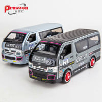 1:32โตโยต้า HIACE รถตู้รถจำลองสูง D Iecast โลหะอัลลอยรุ่นรถแสงเสียงดึงกลับคอลเลกชันเด็กของเล่นของขวัญ