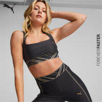 PUMA TRAINING - บราออกกำลังกายผู้หญิง Mid Impact Deco Glam Training Bra สีดำ - APP - 52225301