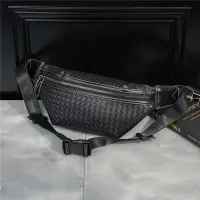 Designer Men Fanny Pack Waist Bag for Male Woven Leather Black Belt Bum Crossbody Bags Phone Mens Waist Pack