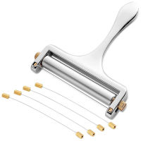 Cheese Slicer, Adjustable Thickness Heavy Cheese Slicers with Wire for Soft &amp; Semi-Hard Cheeses -4 Cutting Wire Included