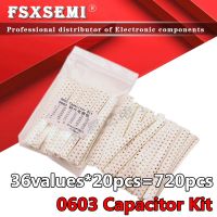 X20pcs 36ค่า = 720ชิ้น1pF ~ 10UF 0603 SMD ชุดตัวเก็บประจุชุดเก็บตัวเก็บประจุของตกแต่งงานปาร์ตี้อิเล็กทรอนิกส์