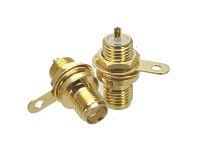 1Pcs Connector SMA Female jack Bulkhead Nut Handle Solder Panel Mount RF Adapter Coaxial High Quanlity