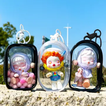 Transparent PVC Toy Bag Keychain Mini Key Chain Doll Headphone Storage  Display Pouch Car Pendant Keyring Key Holder Clear Bags