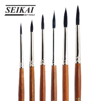 SEIKAI พู่กันสีน้ำขนกระรอกกลม (Squirrel Round Water nickel) 1 ด้าม