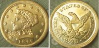 【Stylish】 $2.5 Liberty Gold 1845-O Coins