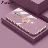 Kanavi เคสโทรศัพท์แฟชั่นสำหรับ VIVO S1 S1 Pro,เคสโทรศัพท์ซิลิโคนนิ่มที่ตั้ง TPU แหวนใส่นิ้วชุบโลหะด้วยไฟฟ้าหรูหรา