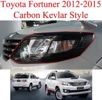 ครอบไฟหน้า ลายเคฟล่า Toyota Fortuner 2012-2015 ครอบไฟ หน้า คาร์บอน เคฟร่า เคฟลา ฝาครอบไฟหน้า ฝา ไฟหน้า โตโยต้า ฟอร์จูนเนอร์ แชมป์ 12 13 14 15 ราคาส่ง