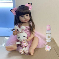 SKDK 55cm Real Size Silicone Doll Reborn Toddler Girl Toy Soft Full Body Doll1【cod】