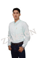 เสื้อเชิ้ตแขนยาว สีเขียว ยี่ห้อ ZIMSON