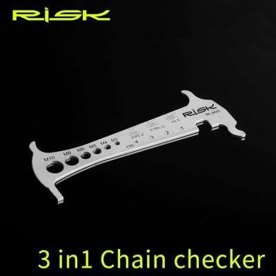 3 in 1 RISK  Stainless Steel เครื่องมือเช็คโซ่/วัดความยาวและขนาดเกลียวสกรู/ตะขอเกี่ยวโซ่