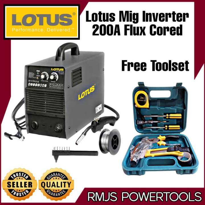 LOTUS 200A MIGWELD GASLESS MIG INVERTER FLUX CORED WELDING MACHINE