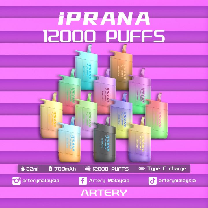ORIGINAL ARTERY iPRANA 12000 PUFFS DISPOSABLE POD RECHARGEABLE | Lazada