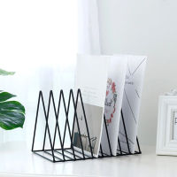 Creative Multifunction Magazine Rack Book Record Holder Desktop Iron Storage Rack Bookshelf Triangle File Organizer