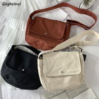 Crossbody Bags Women Canvas Vintage Book Bag All-Match Solid Harajuku Fashion Leisure Students Chic Street BF Ulzzang Retro Ins