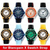 สายนาฬิกาข้อมือซิลิโคน22มม. สำหรับ Blancpain X Swatch ห้ามหาสมุทรผู้ชายผู้หญิงกันน้ำสำหรับการดำน้ำยางอุปกรณ์สายรัดนาฬิกาข้อมือ