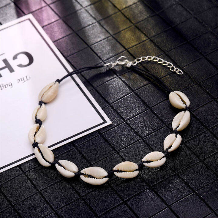 new-fashion-rope-chain-natural-shell-choker-necklace-collar-necklace-seashell-choker-necklace-for-women-summer-ocean-necklace