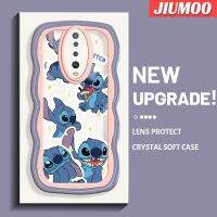 เคส JIUMOO สำหรับ Xiaomi POCO X2 POCO F2 Redmi เคส K30ลายการ์ตูน Happy Stitch ลายคลื่นขอบซิลิโคนน้ำแบบดั้งเดิมเคสคลุมทั้งหมดตัวปกป้องกล้องถ่ายรูปเลนส์เคสฝาหลังกรอบเคสนิ่ม