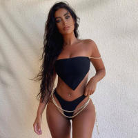 2021Sexy Chain Bikini Ruffle Swimwear Women Swimsuit Female 2022 New Two Pieces Bikini Set Brazilian Bathing Suit Summer Beach Wear