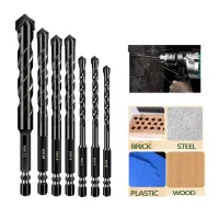 Universal Glass Masonry Drill Bits Concrete Drill Bit Ceramic Tile Hex Drill Bit Set for Concrete Brick Glass Wood Hole Opener Drills  Drivers