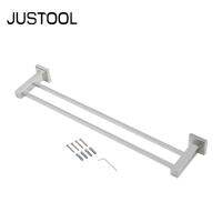 JUSTOOL Stainless Steel Wall Mounted Bathroom Towel Holder towel Rail Hanger Shelf Rotate towel Hat Rack Storage Rail Shelf