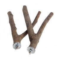 2Pcs Parrot Perch สาขาไม้ธรรมชาติ Bird Standing Bar Grinding Claw ของเล่นสำหรับนกขนาดกลางขนาดเล็กติดตั้งง่าย